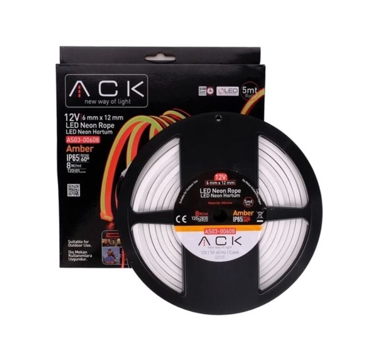 ACK 24V Neon Hortum Amber 5Mt/Makara 2835 AS03-00708