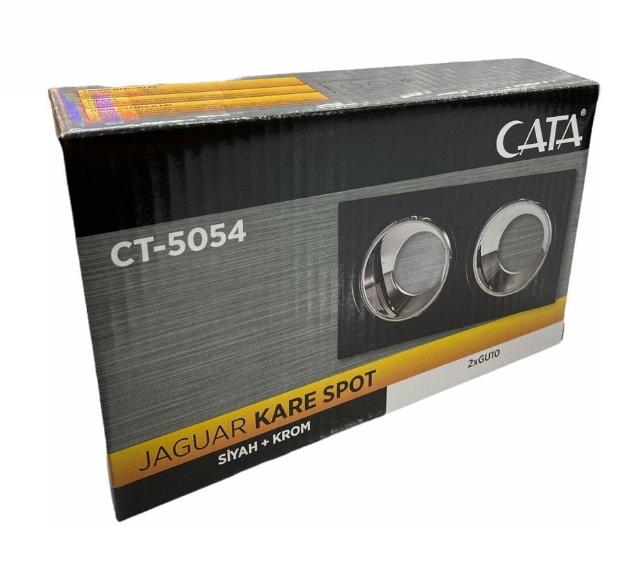 Cata CT-5054 İkili Gu10 Siyah-Platin Jaguar Kare Spot Kasası
