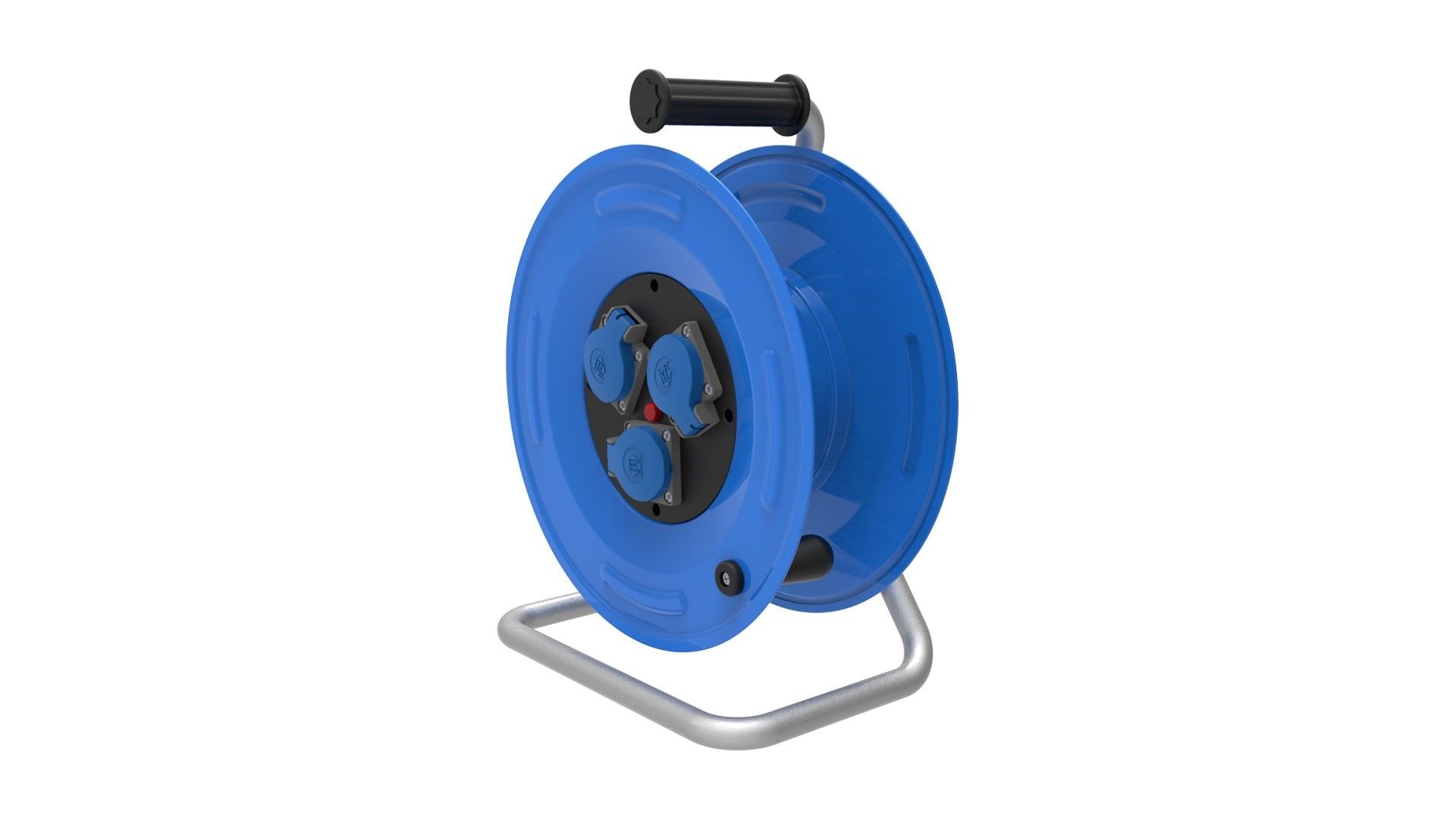 Bemis 1/16A. 220V. 3 Ad. Fransız Prizli Metal Makara 3x2,5mm TTR 50m. Kapasiteli Termal Sigortalı IP44 BM3-4321-0004