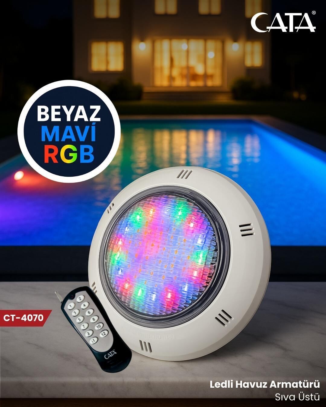 Cata Par56 Led Havuz Ampulü CT-4060 Mavi