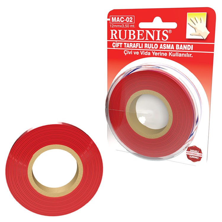 Rubbenis Çift Tarafli Bant 12mm X 3,5 Metre