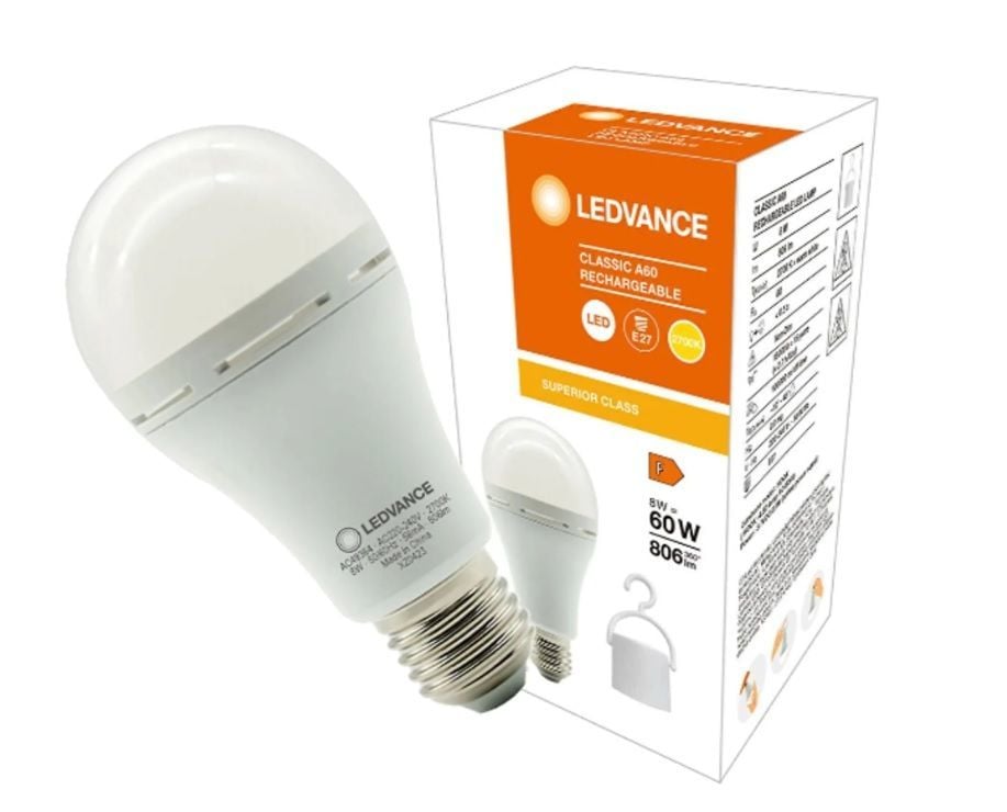 OSRAM Classic A60 Rechargable LED Lamp 8W E27 Sarj Edilebilir LED Lamba 3200K