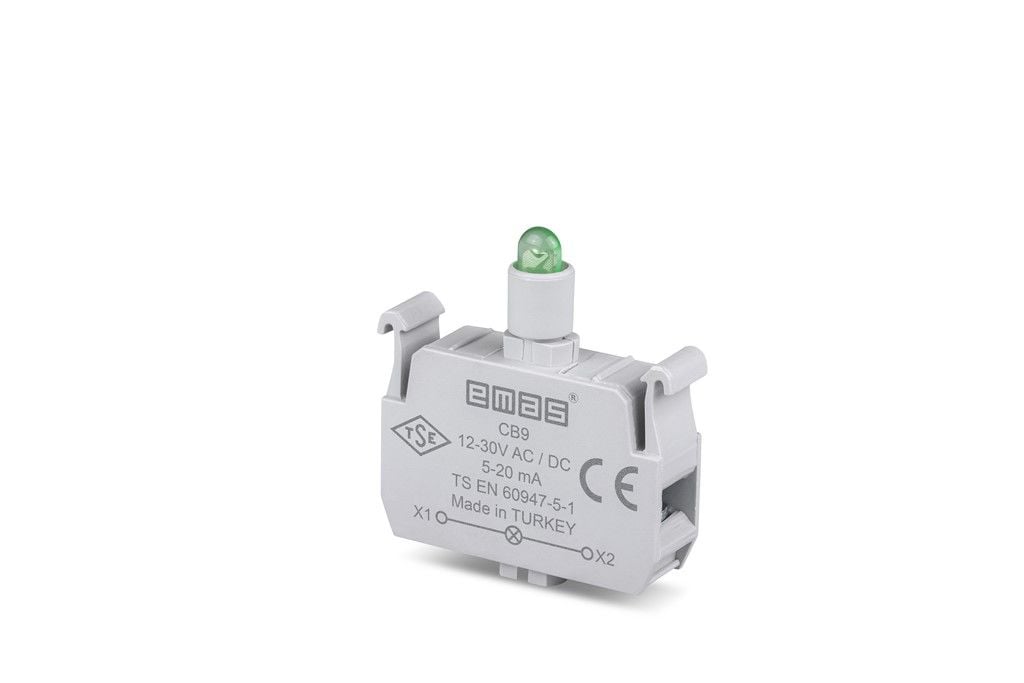 Emas C Sinyal Yeşil Led'Li Butonluk 12-30 V Ac/Dc - CB9