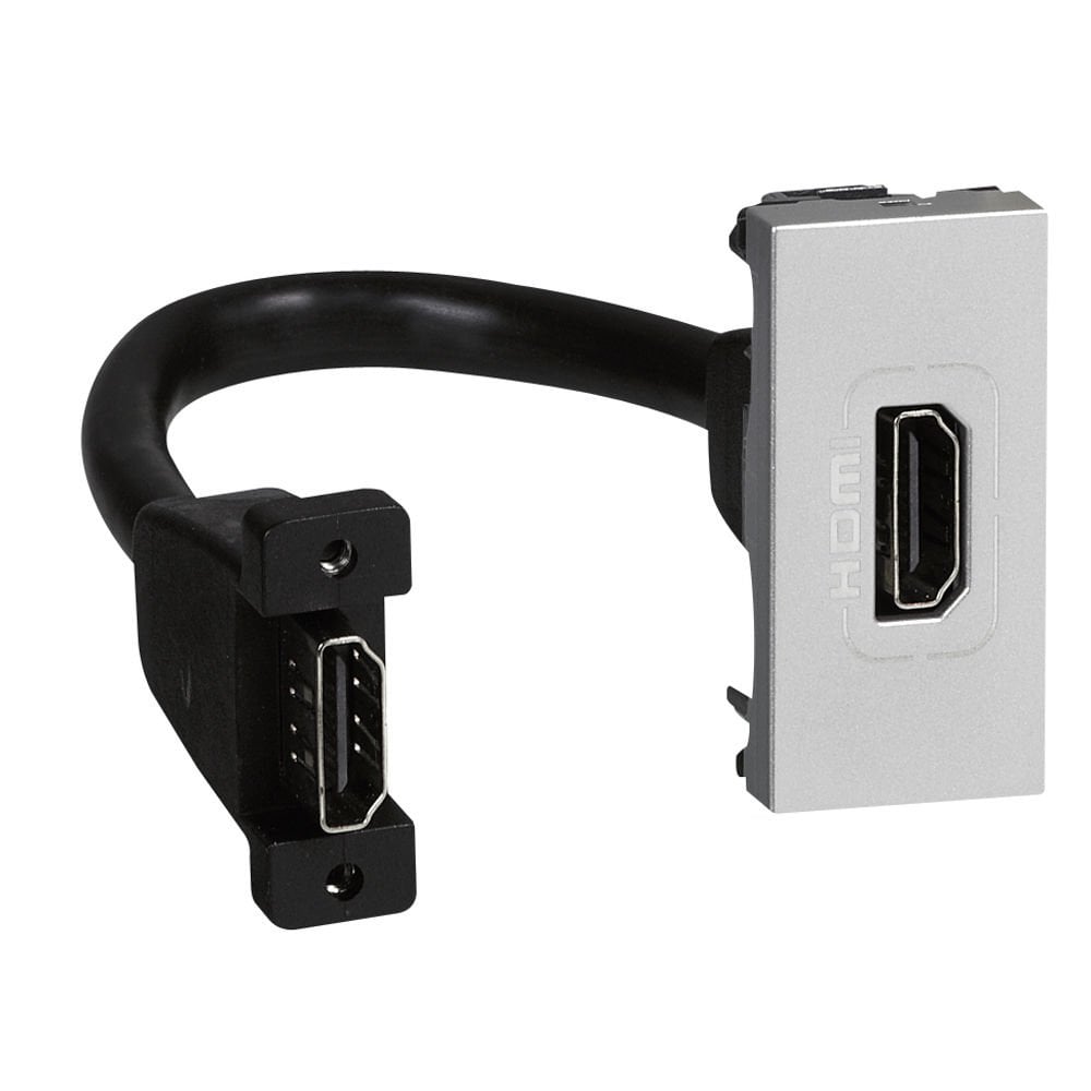 Legrand Sistem Armada HDMI önceden sonlandırılmış priz, 1 modül, alüminyum LEG-079378