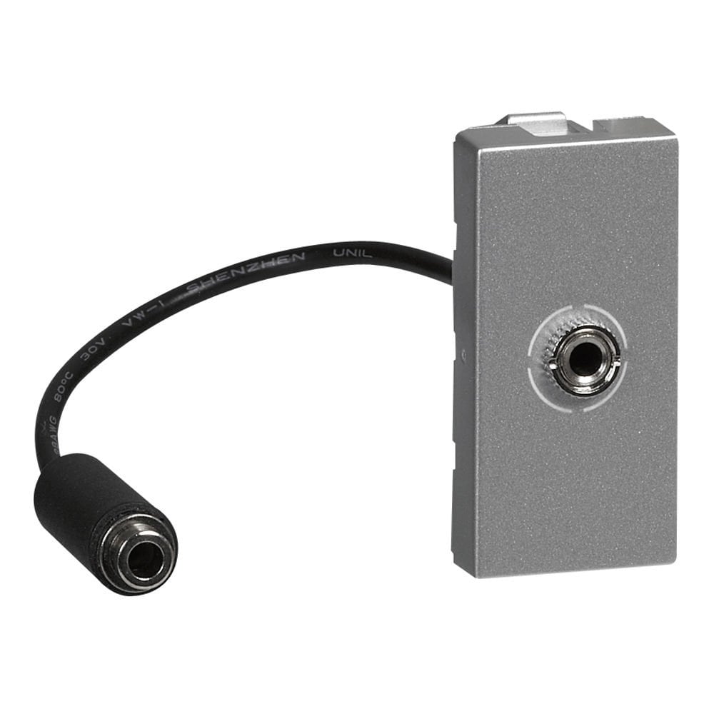 Legrand Sistem Armada 3.5 mm önceden sonlandırılmış jack priz, 1 modül, alüminyum LEG-079379