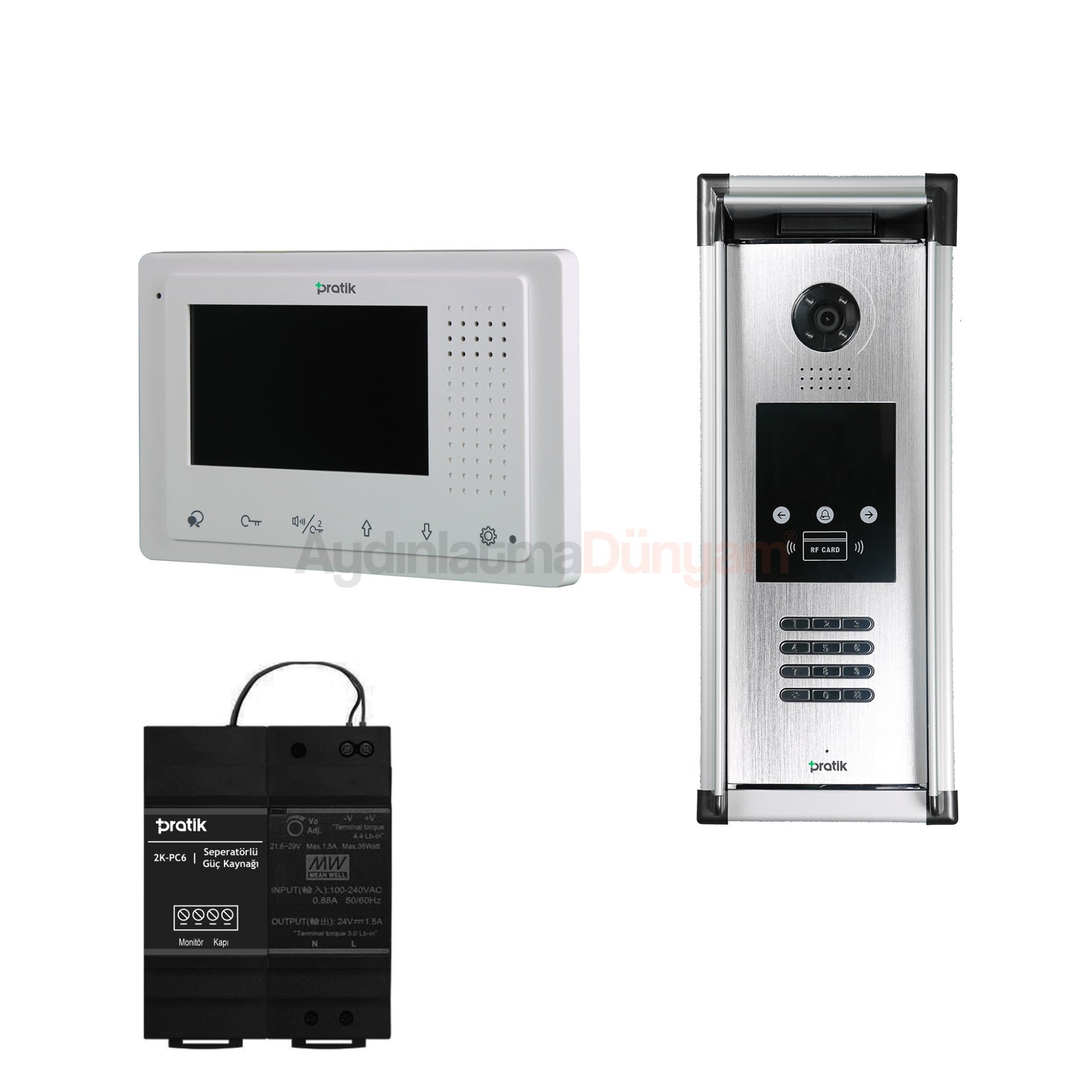 Pratik 4 Daire 4.3 inç Görüntülü Paket Kartli ve Sifreli Sistem