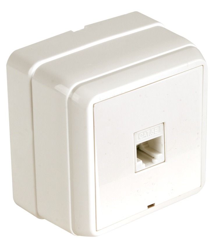 Mutlusan Bron Sıva Üstü Data Prizi 1*Rj45 Cat5 Krem - 2160 136 0202
