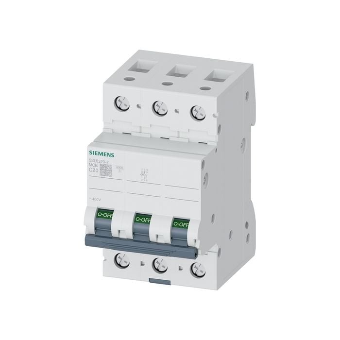 Siemens 20A; 3 Fazli; 70 Mm; Anahtarli Otomatik Sigorta; 6Ka; C Tipi; Yavaş Karakterli 5SL6320-7