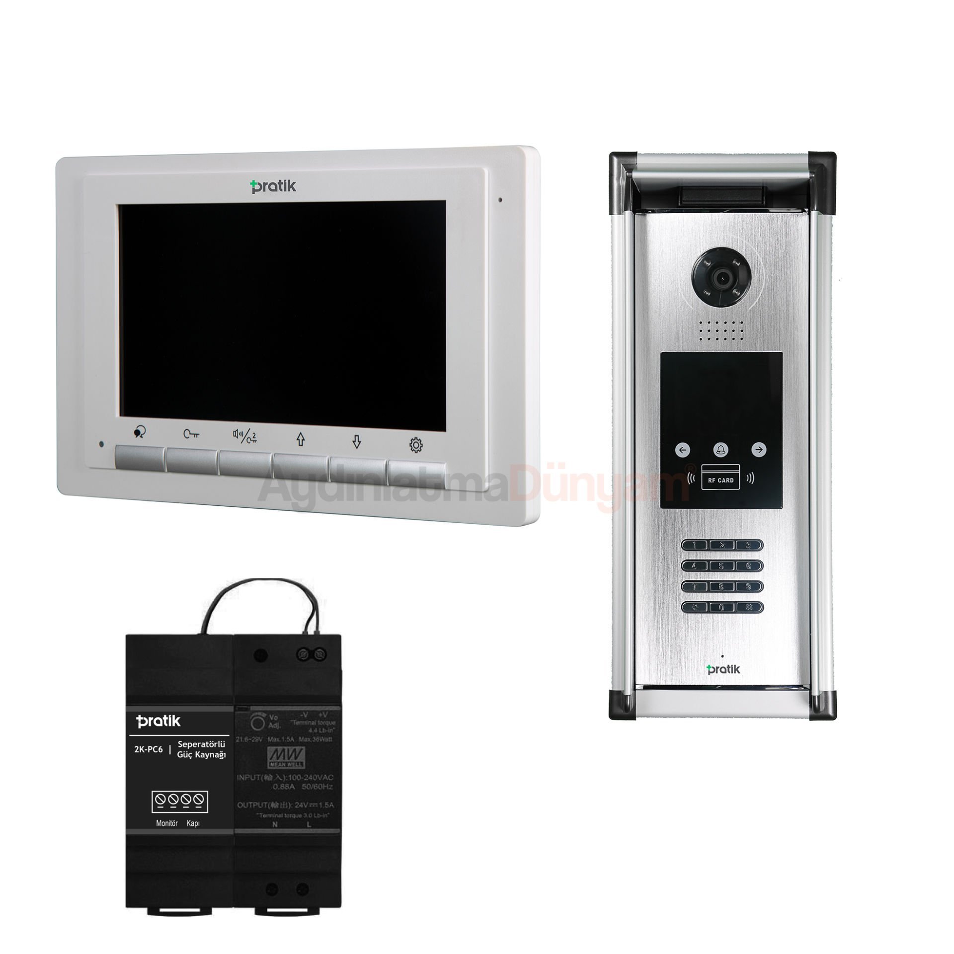Pratik 8 Daire 7 inç Görüntülü Paket Kartli ve Sifreli Sistem