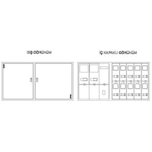 Çetinkaya Pano 147,5x78,5x14 Metal Sıva Üstü Ev Tipi 10 Monofaze + 2 Trifaze Sayaç Panosu ÇP 410 S
