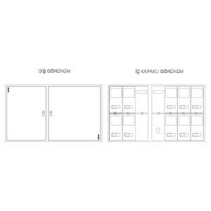 Çetinkaya Pano 154,5X91,5X14 Metal Sıva Üstü Ev Tipi 10 Trifaze Sayaç Panosu ÇP 210 S