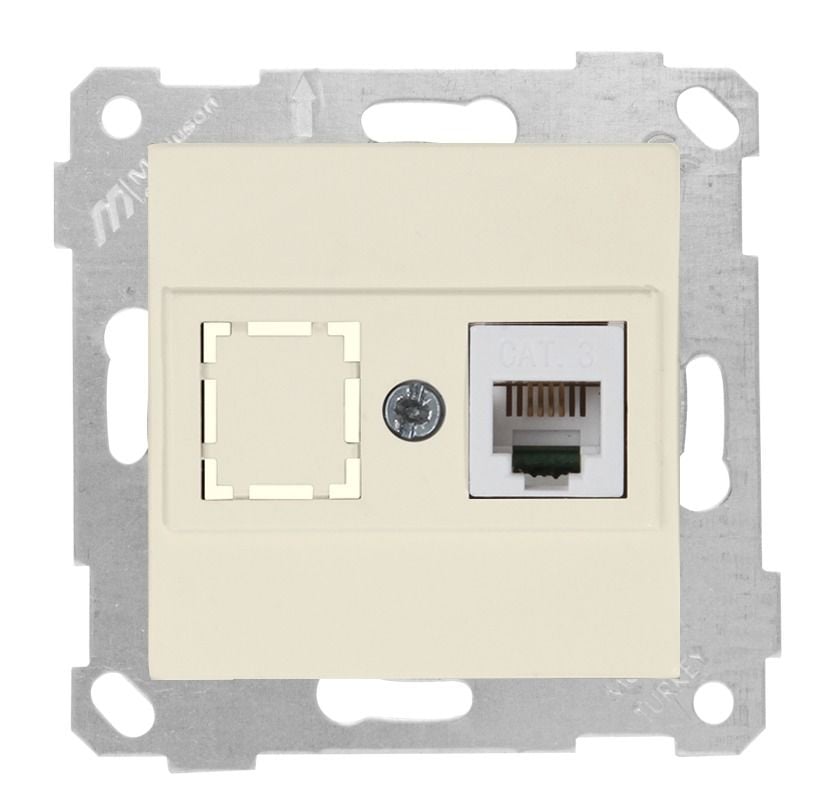 Mutlusan Rita Mek Tuş Telefon Prizi 1Xrj12 Krem - 2200 125 0102
