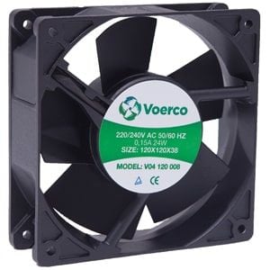 Çetinkaya Pano 120x120x38 Rulmanli 220V AC 0.15A 24W 2800 RPM Terminal Baglantili Metal Kanatli 192 M3/H Kapasiteli Fan V04 120 008