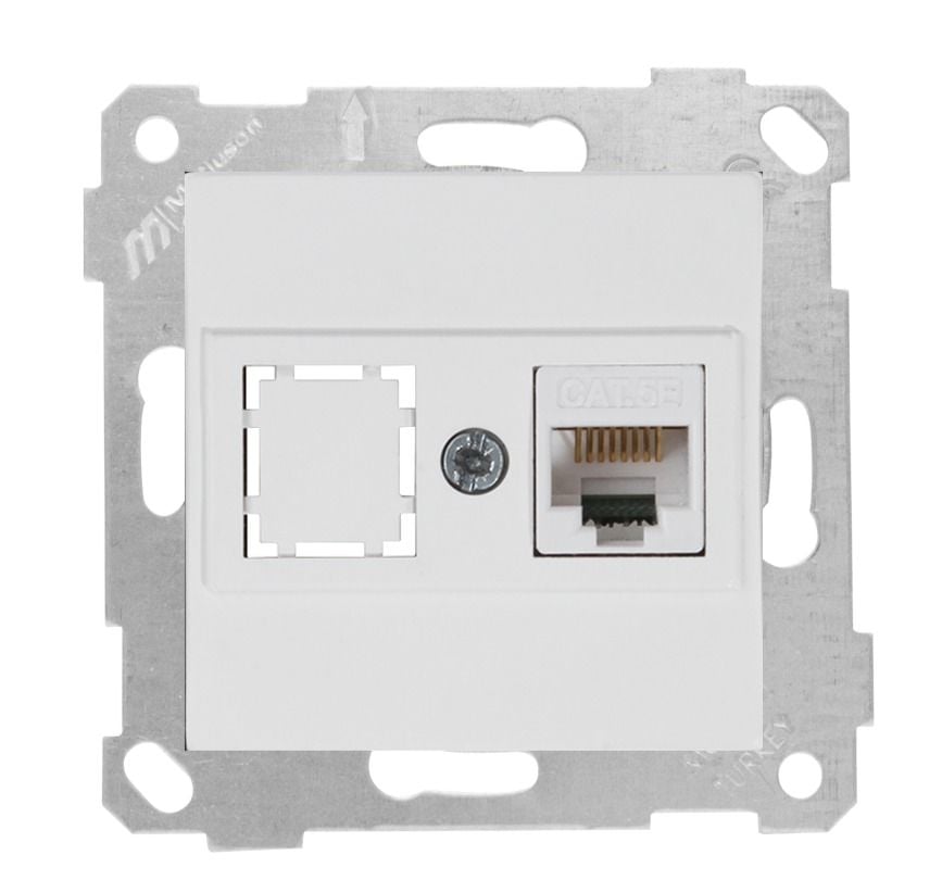 Mutlusan Rita Mek Tuş Data Prizi 1*Rj45 Cat5E Beyaz - 2200 136 0101