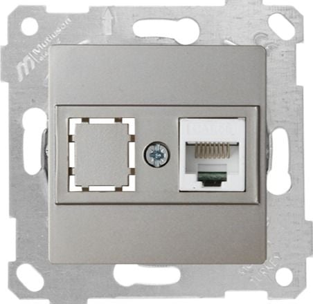 Mutlusan Rita Mek Tuş Data Prizi 1*Rj45 Cat5E Titanyum - 2200 136 0183