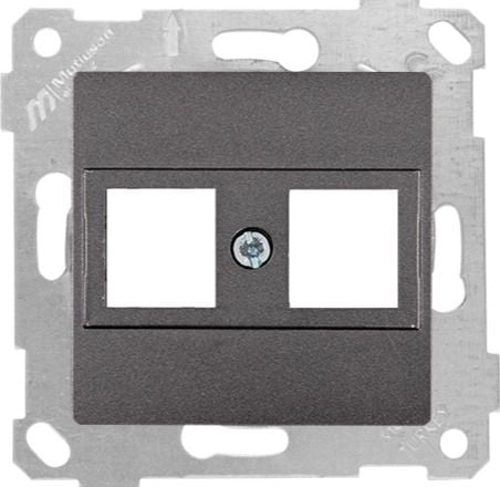 Mutlusan Rita Mek Tuş Data Prizi 2*Rj45 Kon.Süz Füme - 2200 137 0195