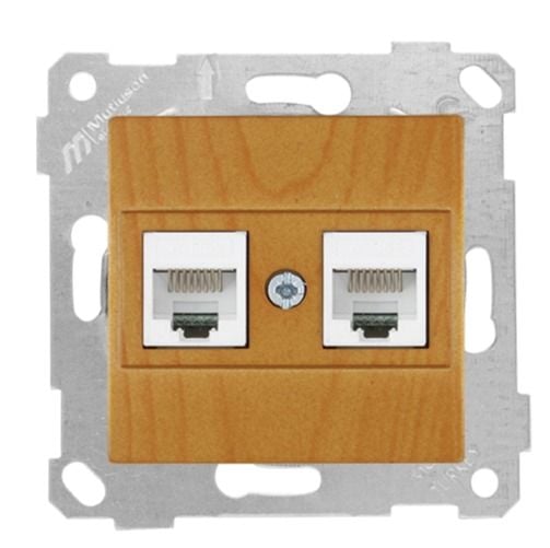 Mutlusan Rita Mek Tuş Data Prizi 2*Rj45 Cat5E Meşe - 2200 138 0158