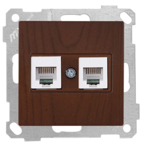 Mutlusan Telefon Prizi 2*Rj12 Ceviz - 2100 126 0157