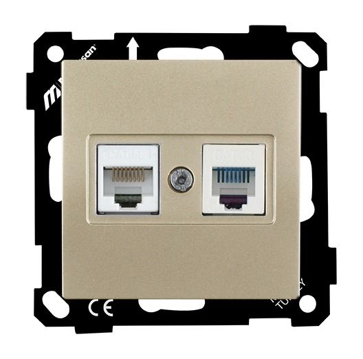 Mutlusan Ep Tlf+Data Priz Rj12+Cat5E Saten - 2270 139 0190