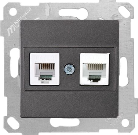 Mutlusan Rita Mek Tuş Tlf Data Priz Rj12 Cat5E Füme - 2200 139 0195