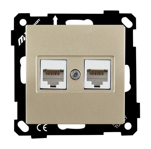 Mutlusan Ep Data Prizi 2*Rj45 Cat6E Saten - 2270 141 0190