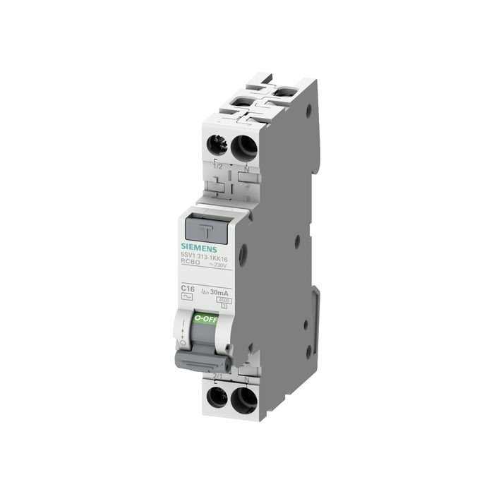 Siemens Hata Akimi Koruma Anahtarli Otomatik Sigorta;1 Te; C2A; 4.5Ka; 230V; 30Ma; A Tipi; Monofaze 5SV1313-7KK02