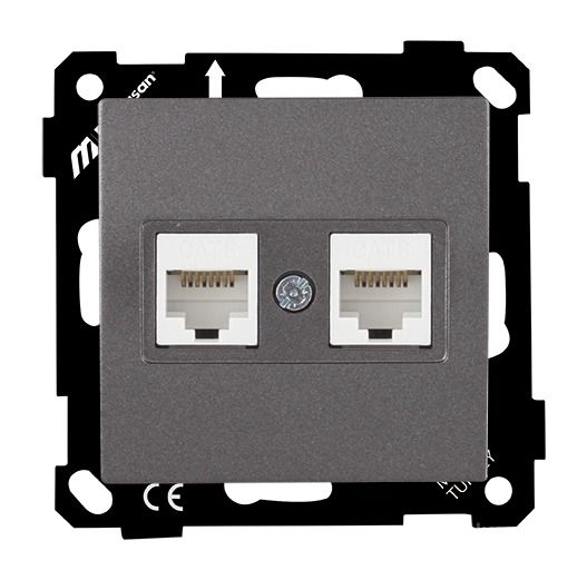 Mutlusan Ep Data Prizi 2*Rj45 Cat6 Füme - 2270 141 0195