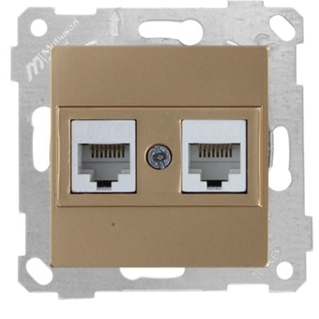 Mutlusan Rita Mek Tuş Data Prizi 2*Rj45 Cat6 A. Altın - 2200 141 0180