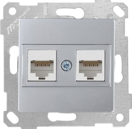 Mutlusan Rita Mek Tuş Data Prizi 2*Rj45 Cat6 İnox - 2200 141 0182