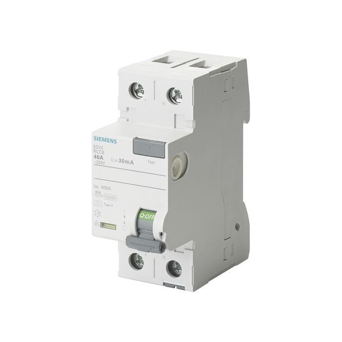 Siemens A Tipi Hata Akimi Koruma Anahtari-Fi (Kaçak Akim Koruma Rölesi); 63A; 230V; 30Ma; Faz+Nötr; 70Mm 5SV3316-6