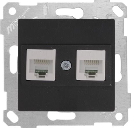 Mutlusan Rita Mek Tuş Data Prizi 2*Rj45 Cat6 Siyah - 2200 141 0184