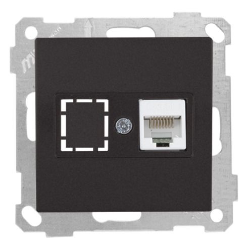 Mutlusan Mek+Tuş Data Prizi 1*Rj45 Cat5E Siyah - 2100 136 0184