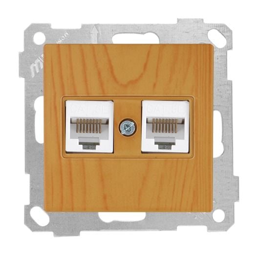 Mutlusan Data Prizi 2*Rj45 Cat5E Meşe - 2100 138 0158