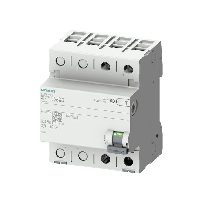 Siemens Siquence Serisi Hata Akimi Koruma Anahtari (Frekans Konvertörleri, Ups Sistemleri, Tibbi Cihazlar Vs); 16A; 230V; 300Ma; 1Faz+Nötr; Tip B,K, 70Mm 5SV3621-4
