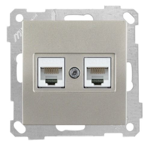 Mutlusan Mek+Tuş Data Prizi 2*Rj45 Cat5E Titanyum - 2100 138 0183