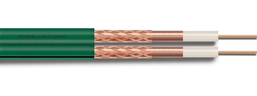 Reçber 2xMini U/4 PHY-PVC Cu/Al 75 Ohm Fiziksel Köpüklü PVC Kılıflı Duplex Koaksiyel Kablo
