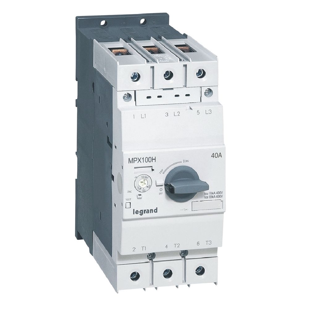 Legrand MPX³ 100H çevirmeli anahtarlı tip motor koruma şalteri In:40A termik 28 ile 40A LEG-417374
