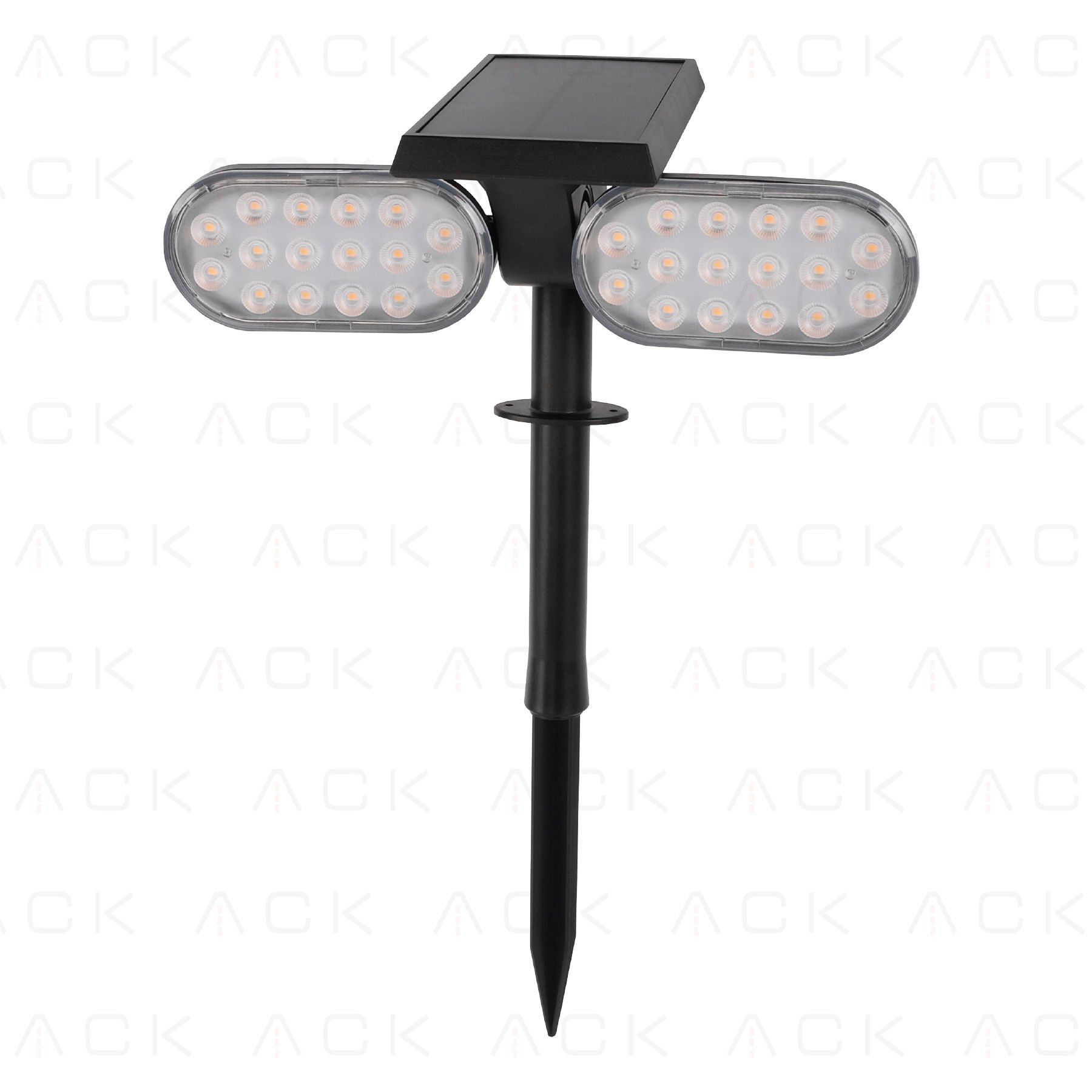 ACK Solar Led Çim Armatürü Kazıklı 8W/H 3000K İkili AG60-02801