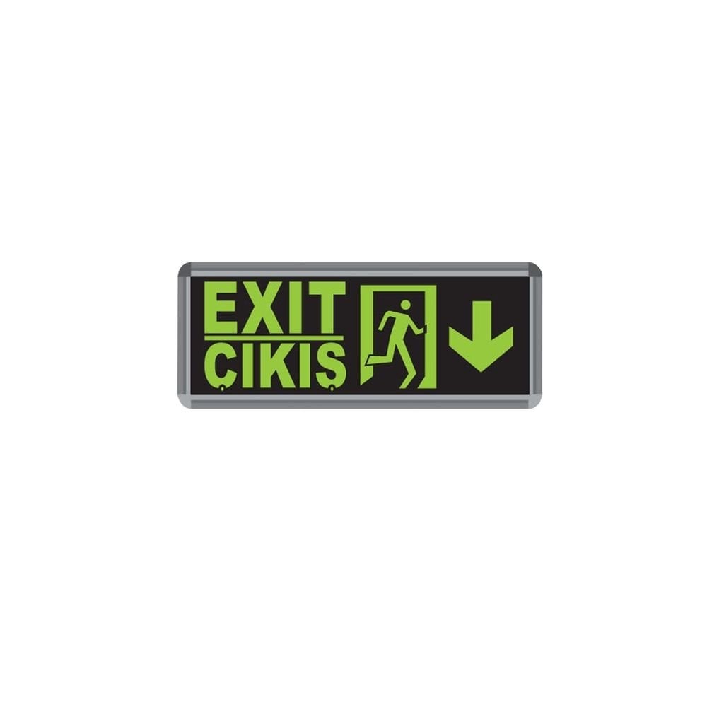 Forlife - Exit Çıkış Koşan Adam Aşağı Ok Led Armatür - FL-9002