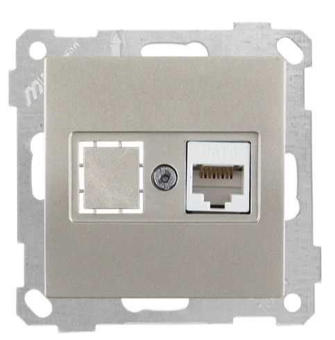 Mutlusan Mek+Tuş Data Prizi 1*Rj45 Cat6E Titanyum - 2100 140 0183