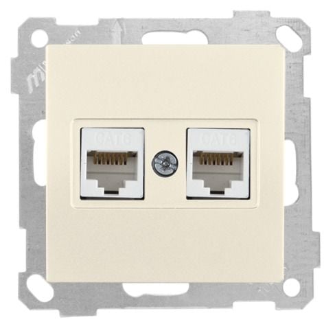 Mutlusan Data Prizi 2*Rj45 Cat6 Krem - 2100 141 0102