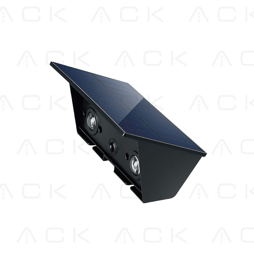 ACK Solar Led Bahçe Armatürü Çift Yönlü Siyah Gövde 3000K Ip65 142Mmx73Mmx80Mm AG60-09801