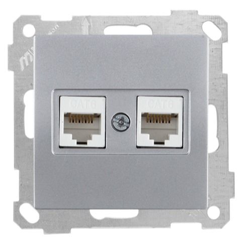 Mutlusan Data Prizi 2*Rj45 Cat6 İnox - 2100 141 0182