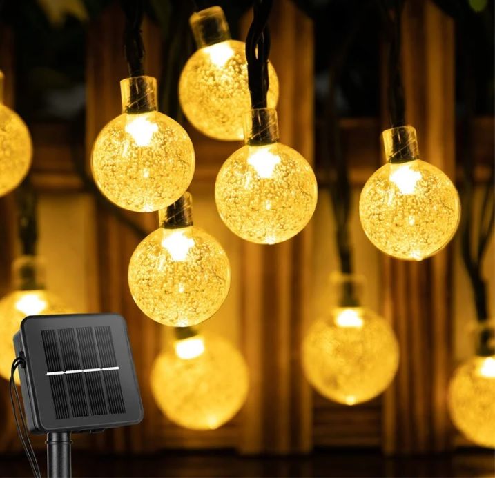 Solar Animasyonlu Top Led Yılbaşı Süsü Ledli 5 Metre 50 Top Led Ağaç Süsü SNC-318