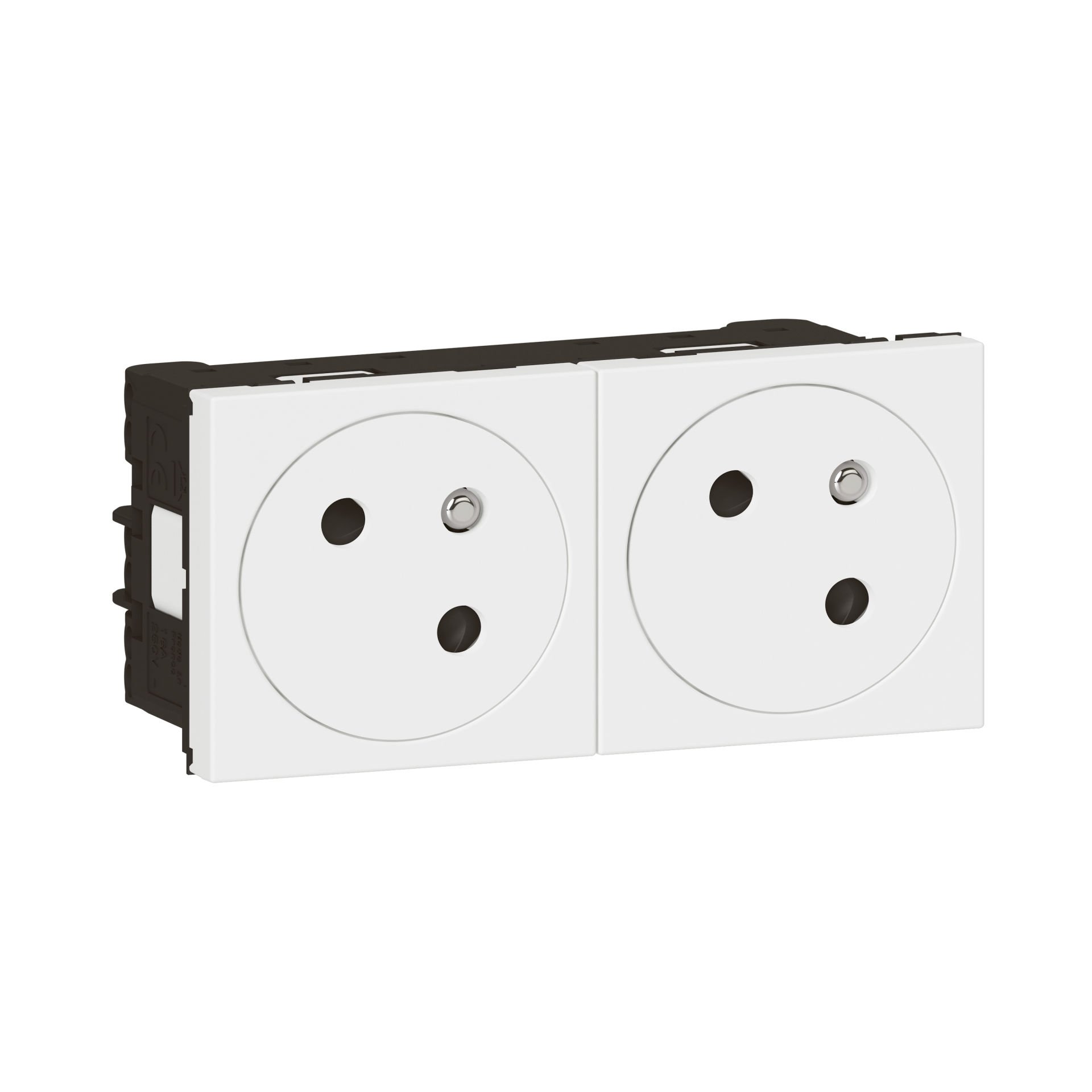 Legrand İkili Düz Yüzey UPS Priz, 45°, Ç.k, Otomatik, 16A, 250V~, 4M, Beyaz LEG-278164L