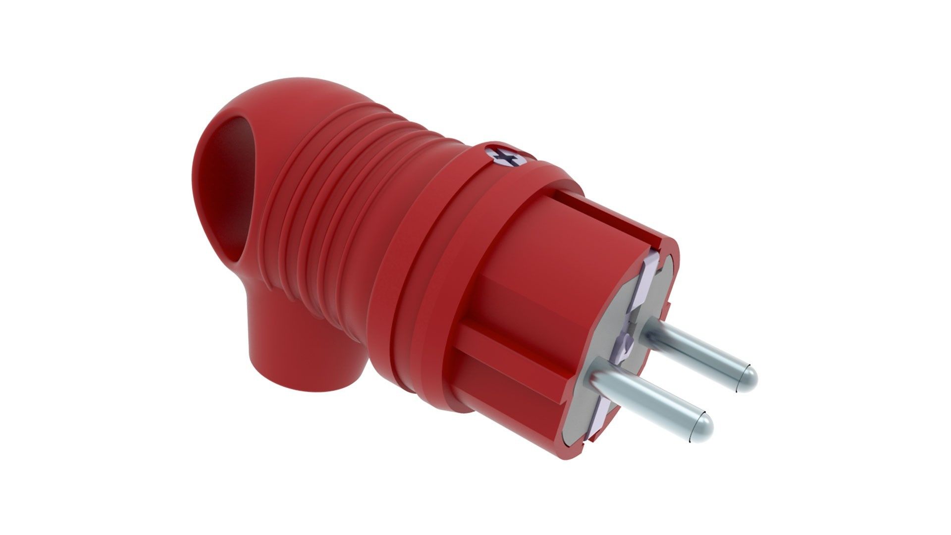 Bemis Kulplu Eğik Fiş (Kırmızı) IP44 BV6-1402-2021