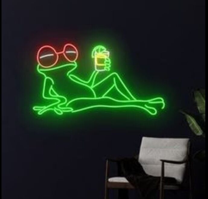 Frog Neon Tabela 120 x 70 cm