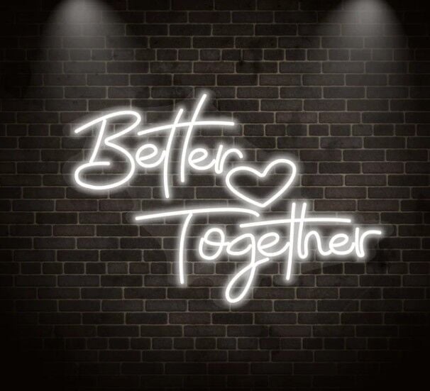Better Together Neon Dekor 60 x 45 cm