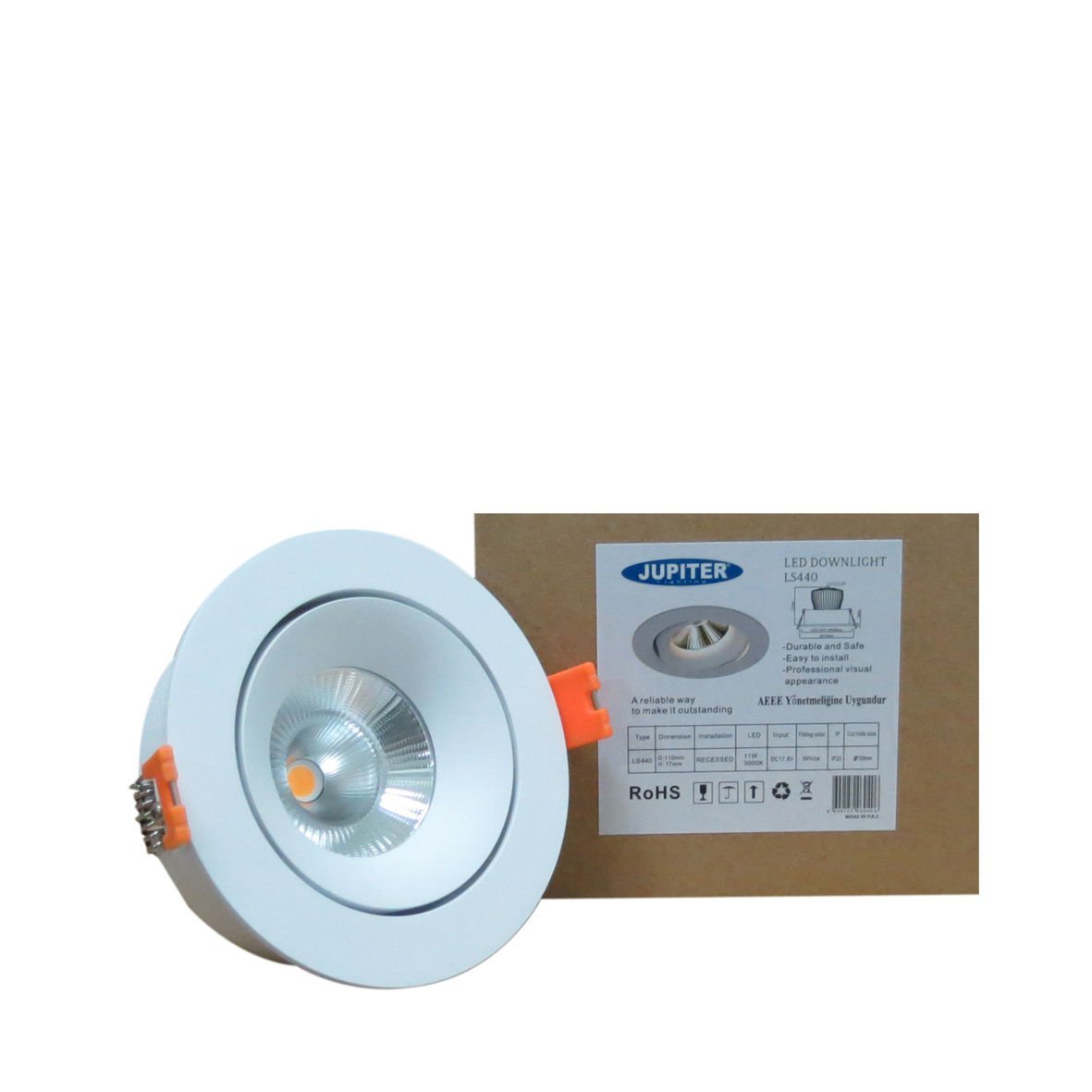 Jupiter Hareketli Led Spot Armatürü Beyaz 3000K Gün Işığı LS440