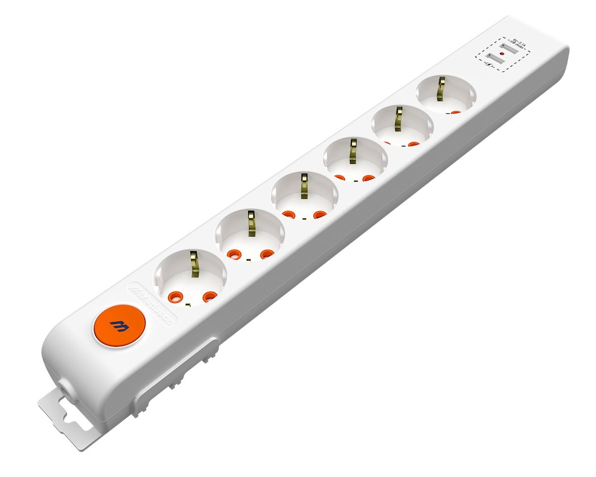 Mutlusan Rı Tech Altılı Usb Anahtar Topraklı Grup Priz Ç.K. 2 Mt - 001 175 650002 02 00